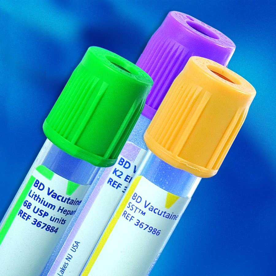BD Vacutainer Plus Plastic Plasma Tube - 13x75 mm 4.0 mL, Green BD Hemogard closure. Paper label. Lithium Heparin 75 USP units - Box of 100