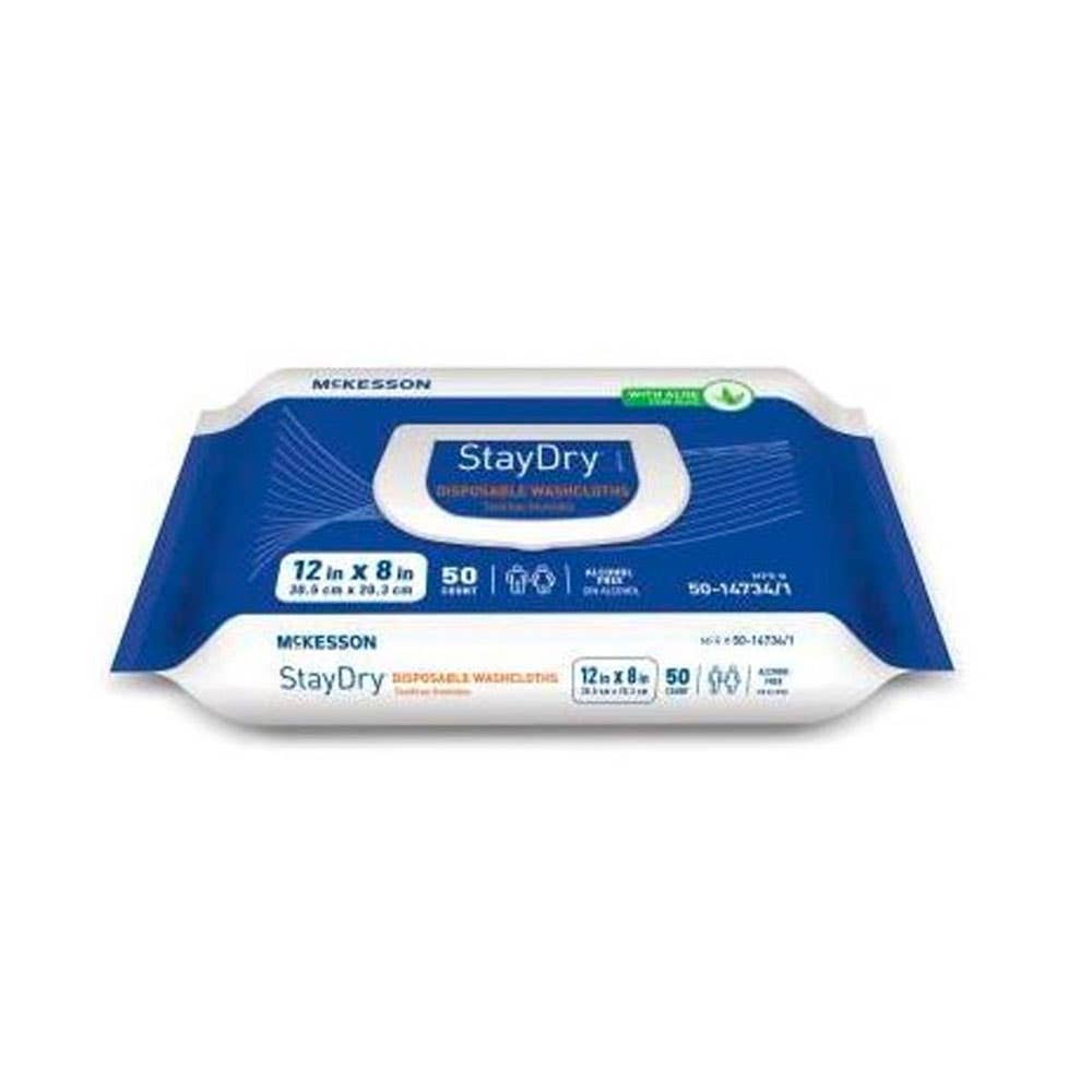 Stay-Dry Performance Plus 8 X 12 Inch Disposable  Washcloths Fresh Scent  Softpack - 1 Pack of 50 - Pack of 50
