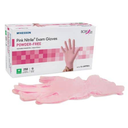 McKesson Pink Nitrile® Exam Gloves - Powder Free