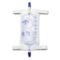 Urinary Leg Drain Bags with Elastic Straps, Vinyl Back, Twist Valve, Large, 900 mL - 48/CS