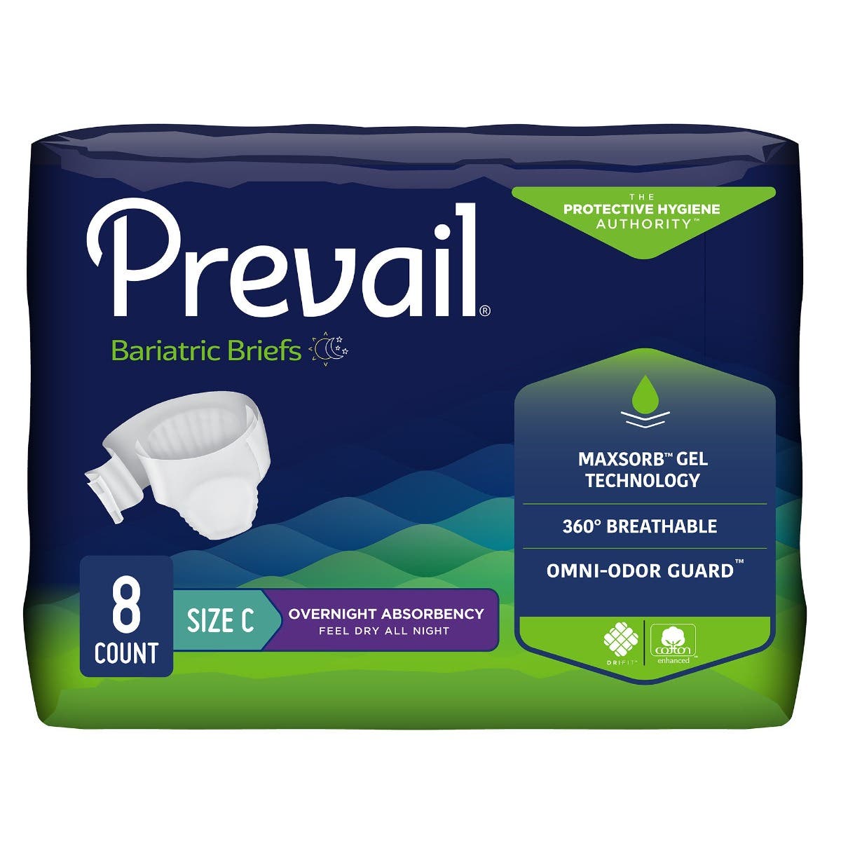 Prevail Bariatric Ultimate Incontinence Brief, Size C, 100"-110" - CS/4