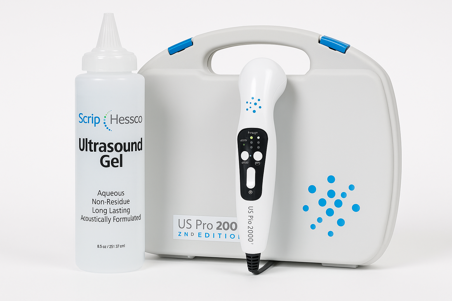 US Pro 2000 2nd Edition Portable Ultrasound Unit + ScripHessco Ultrasound Gel