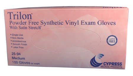 Cypress Powder Free Vinyl Exam Gloves - 100% Latex Free.