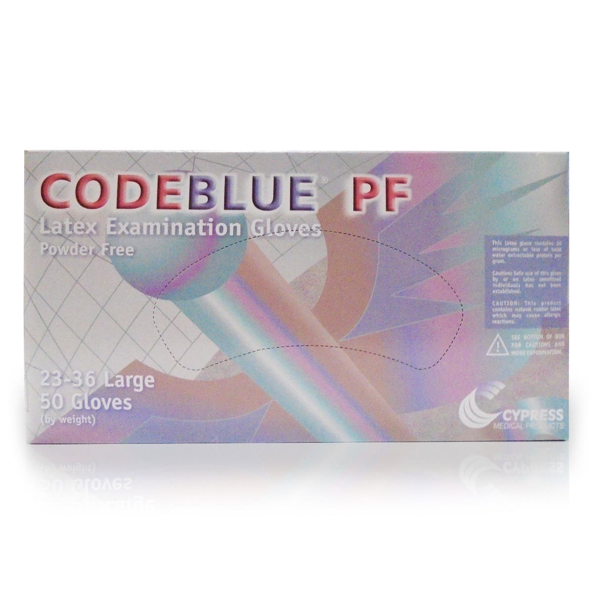 CodeBlue® PF Latex Extended Cuff Length Exam Glove, Large, Blue - 50/BX