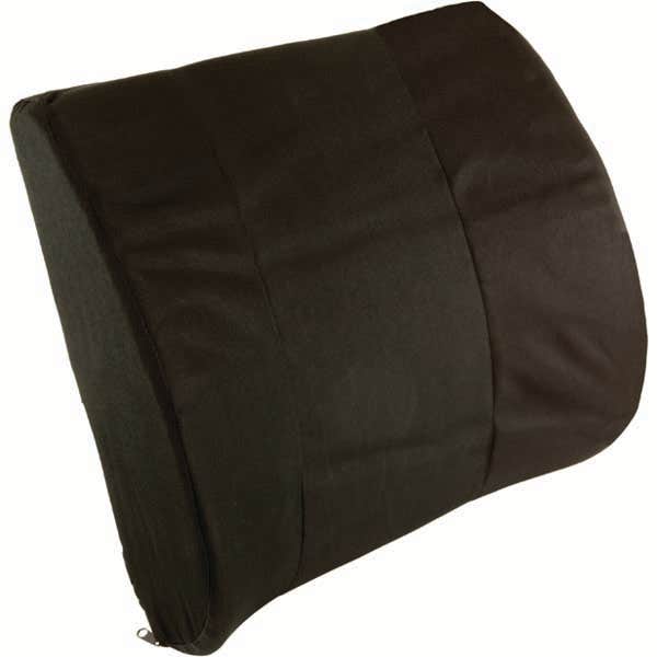 Back Support & Lumbar Support Cushion with Strap - 13" x 14", Black