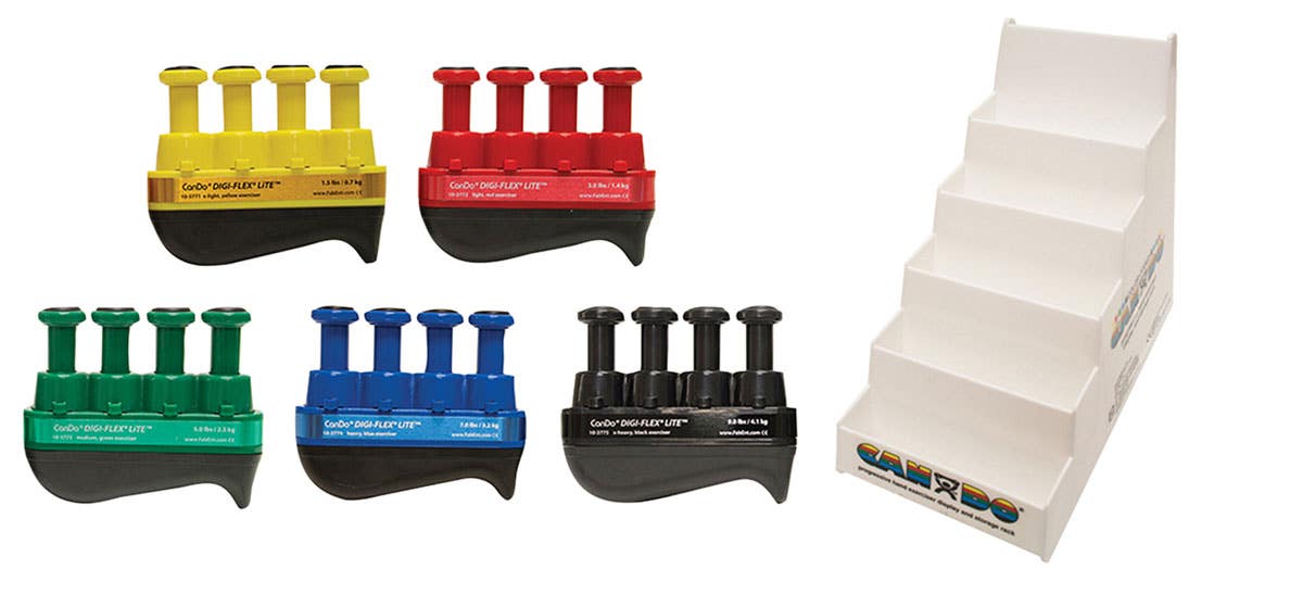 CanDo® Digi-Flex LITE® Set of 5 with Plastic Stand