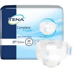 TENA Complete + Care Adult Moderate-Absorbent Incontinence Brief, Medium, White - White 32-44 Inch Waist/Hip - Case of 72