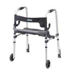 Clever Lite LS Rollator Walker with Seat and Push Down Brakes - Clever Lite LS Rollator Walker with Seat and Push Down Brakes