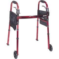 Deluxe Travel Folding Walker With Fold Up Legs and Pouch  - Each