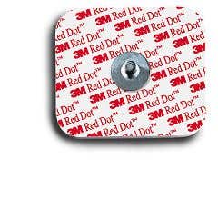 3M Red Dot Resting EKG Electrodes Snap Style - 3 1/2cm x 4cm - Box of 50