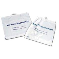 Patient Belongings Bag with Drawstring, White, 18in x 20in, 250PK