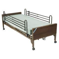 Delta Ultra Light Semi Electric Bed - Delta Ultra Light Semi Electric Bed with Half Rails and Therapeutic Support Mattress