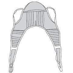 Padded Patient Lift U Sling with Head Support - Medium