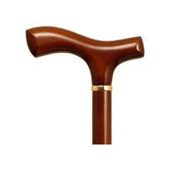 Hermell MP-05010 Wood Cane with Fritz Handle & Collar, Brown Stain