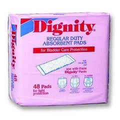 Dignity Regular-Duty Incontinence Pads - Pack of 48