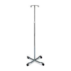Chrome Four Leg IV Poles - Standard , 2 Hook , 4 Casters