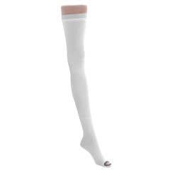 Medline EMS 15mmHg Thigh High Anti-Embolism Stockings, White, Medium, Short Length, Pair (MDS160840H)