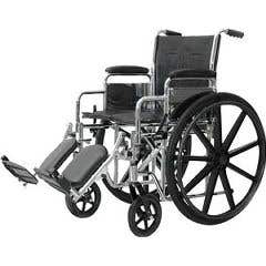 Standard DX Wheelchairs - 18" W X 16" D, Fixed Arm, Elevating Legrest, 39 Lbs.
