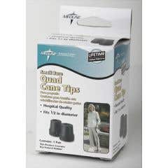 Quad Cane Tips 1/2 inch - Gray - Case of 8