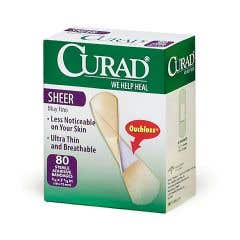 CURAD Sheer Adhesive Strips - Sheer Assorted, 80 count - Case of 1920