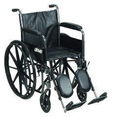 Silver Sport 2 Wheelchair - Detachable Full Arms; Front Rigging: Elevating Leg Rest; 20" Seat