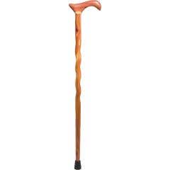Brazos Twisted Aromatic Cedar Handcrafted Wood Walking Cane with Derby Handle