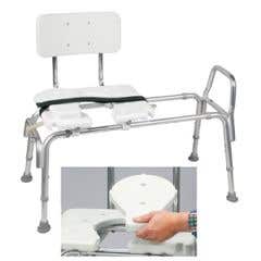 DMI Heavy-Duty Sliding Tub & Shower Transfer Bench with Cut-Out Seat - Box of 1