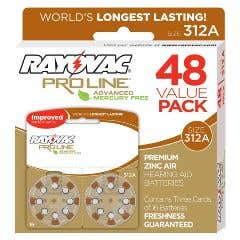 Rayovac Proline Advanced Mercury-Free Hearing Aid Batteries 48/Box Size 312 - Rayovac Proline Advanced Mercury-Free Hearing Aid Batteries 48/Box Size