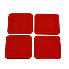 Dycem non-slip coasters, set of 4, red