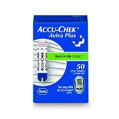 Accu Chek Plus Aviva Blood Glucose Test Strips - Box of 50