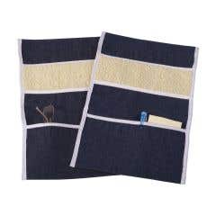 DMI Wheelchair Arm Pads Armrest Covers with Storage Pouch, Denim - 2 pairs