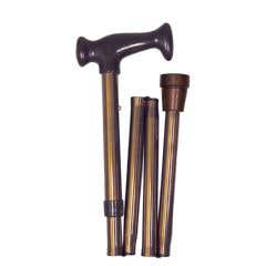 HealthSmart Adjustable Folding Cane with Ergonomic Handle - Black