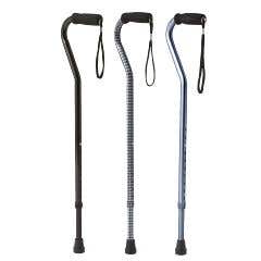 Offset Handle Fashion Canes - Offset , Black , Aluminum