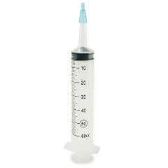 Irrigation Piston Syringe -  60ml, Catheter Tip - Case of 50