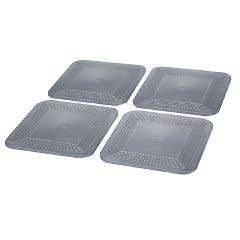 Dycem non-slip coasters, set of 4, silver