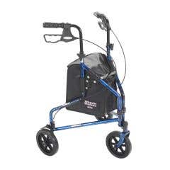 3 Wheel Rollator Walker with Basket Tray and Pouch - Red