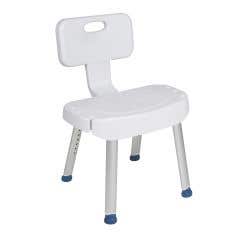 Bathroom Safety Shower Chair with Folding Back - Each