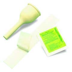 Uri-Drain Male External Catheter - 1.3"  w/Two-Sided Adhesive Strap & Skin Protective Wipe - Case of 144