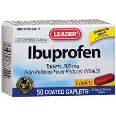 Leader Ibuprofen Caplets - 200 mg - 50 Count - Box of 1