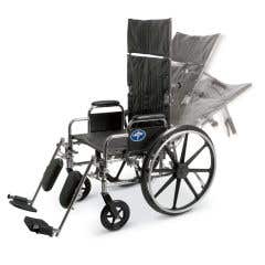 Reclining Wheelchairs - 16" , Removeable Desk Length Arms , Elevated Foot Rests