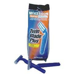 Twin Blade Plus Disposable Razors - Lubricated Strip- Pack of 10