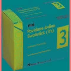 PVP Iodine Swabsticks. - 3's - Case of 750