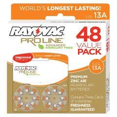 Rayovac Proline Advanced Mercury-Free Hearing Aid Batteries 48/Box Size 13 - Rayovac Proline Advanced Mercury-Free Hearing Aid Batteries 48/Box Size 1