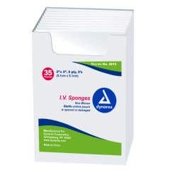 Dynarex 4610 Non-Woven IV Sponge 2''x2'' 6 Ply 2/Pouch - 20/35/Case