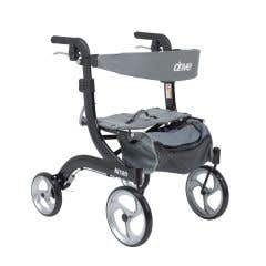 Nitro Euro Style Walker Rollator, Hemi Height - Black