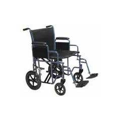 Drive Medical BTR22-B 22 Inch Bariatric Steel Transport Chair  Blue  1 per Case