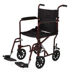 Aluminum Transport Chair with 8" Wheels - 8" Wheel , Blue