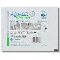 AQUACEL® Ag Advantage Enhanced Hydrofiber Dressing with Silver 4 x 5 , Square- Each