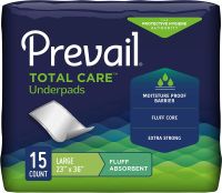 Prevail Total Care Disposable Underpad 23X26 Fluff Light Absorbency