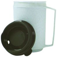 Insulated mug, no-spill lid, 12 oz